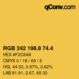 カラーコード: RGB 242 198.8 74.4 | qconv.com