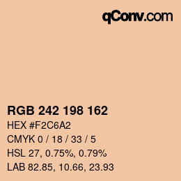 Color code: RGB 242 198 162 | qconv.com