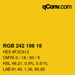 颜色代码: RGB 242 198 18 | qconv.com