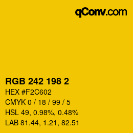 カラーコード: RGB 242 198 2 | qconv.com