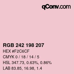 Color code: RGB 242 198 207 | qconv.com