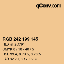 Color code: RGB 242 199 145 | qconv.com