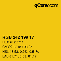 Color code: RGB 242 199 17 | qconv.com