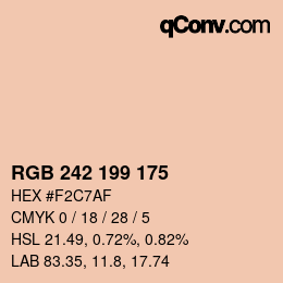 Color code: RGB 242 199 175 | qconv.com