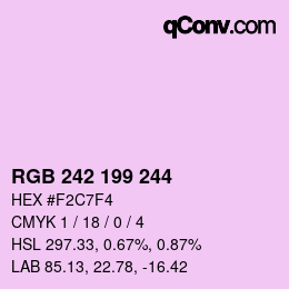 カラーコード: RGB 242 199 244 | qconv.com