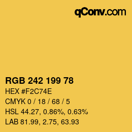 カラーコード: RGB 242 199 78 | qconv.com