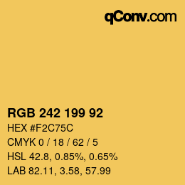 カラーコード: RGB 242 199 92 | qconv.com