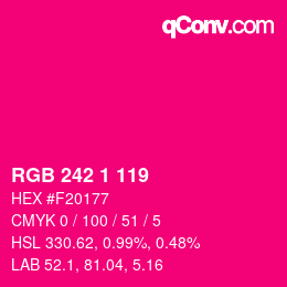 カラーコード: RGB 242 1 119 | qconv.com