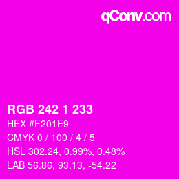 Color code: RGB 242 1 233 | qconv.com