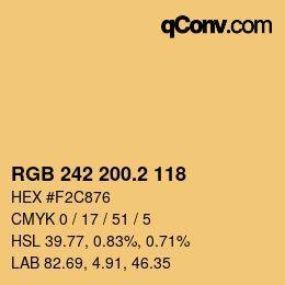 カラーコード: RGB 242 200.2 118 | qconv.com