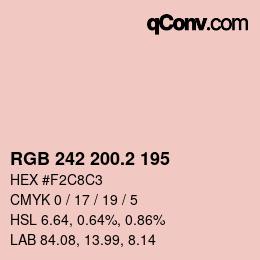 カラーコード: RGB 242 200.2 195 | qconv.com