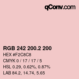 カラーコード: RGB 242 200.2 200 | qconv.com