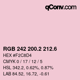 カラーコード: RGB 242 200.2 212.6 | qconv.com