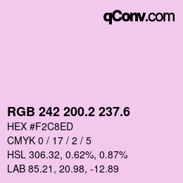 カラーコード: RGB 242 200.2 237.6 | qconv.com