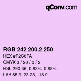 カラーコード: RGB 242 200.2 250 | qconv.com