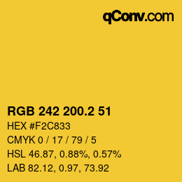 カラーコード: RGB 242 200.2 51 | qconv.com