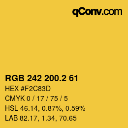 カラーコード: RGB 242 200.2 61 | qconv.com