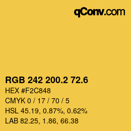 カラーコード: RGB 242 200.2 72.6 | qconv.com