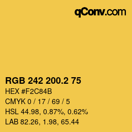 カラーコード: RGB 242 200.2 75 | qconv.com