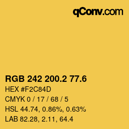 カラーコード: RGB 242 200.2 77.6 | qconv.com
