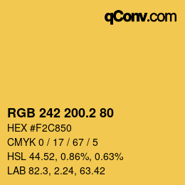 カラーコード: RGB 242 200.2 80 | qconv.com