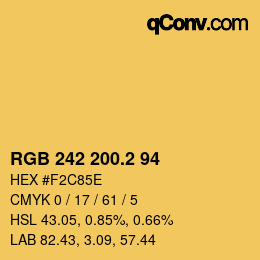 カラーコード: RGB 242 200.2 94 | qconv.com