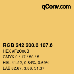 カラーコード: RGB 242 200.6 107.6 | qconv.com