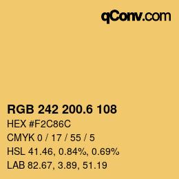 カラーコード: RGB 242 200.6 108 | qconv.com