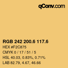 カラーコード: RGB 242 200.6 117.6 | qconv.com
