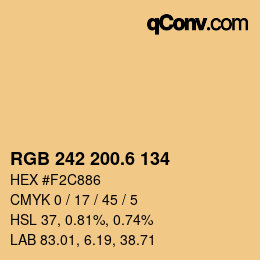 カラーコード: RGB 242 200.6 134 | qconv.com