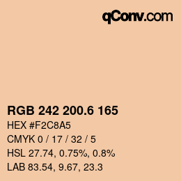 カラーコード: RGB 242 200.6 165 | qconv.com
