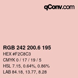 カラーコード: RGB 242 200.6 195 | qconv.com