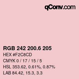 カラーコード: RGB 242 200.6 205 | qconv.com