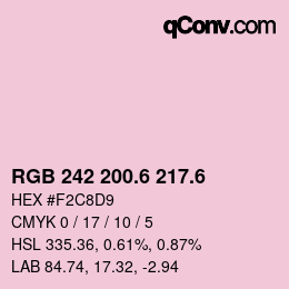 カラーコード: RGB 242 200.6 217.6 | qconv.com