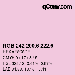 カラーコード: RGB 242 200.6 222.6 | qconv.com
