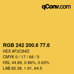 カラーコード: RGB 242 200.6 77.6 | qconv.com