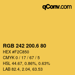 カラーコード: RGB 242 200.6 80 | qconv.com