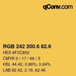 カラーコード: RGB 242 200.6 82.6 | qconv.com