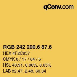 カラーコード: RGB 242 200.6 87.6 | qconv.com