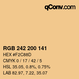 Code couleur: RGB 242 200 141 | qconv.com