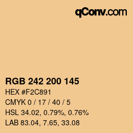 Color code: RGB 242 200 145 | qconv.com