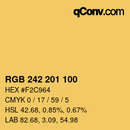 Color code: RGB 242 201 100 | qconv.com