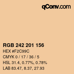 Color code: RGB 242 201 156 | qconv.com