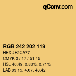 カラーコード: RGB 242 202 119 | qconv.com