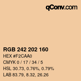 カラーコード: RGB 242 202 160 | qconv.com