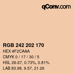 Color code: RGB 242 202 170 | qconv.com