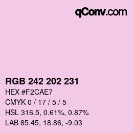 Código de color: RGB 242 202 231 | qconv.com
