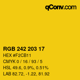 カラーコード: RGB 242 203 17 | qconv.com