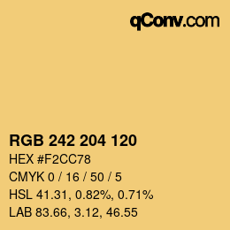 颜色代码: RGB 242 204 120 | qconv.com