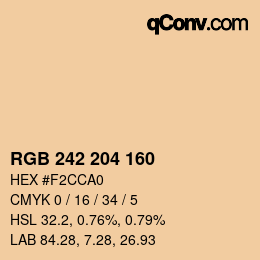 Color code: RGB 242 204 160 | qconv.com